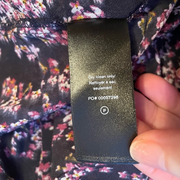 Rag & Bone Field Floral Print Georgette Midi Shirt Dress Size 8 Long Sleeve - Picture 9 of 10